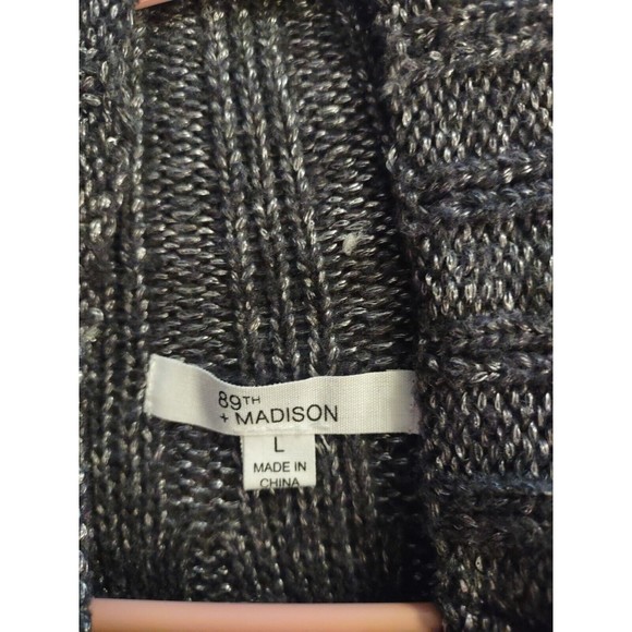 89th + Madison Sweater Size L Gray High Neck - Picture 4 of 9